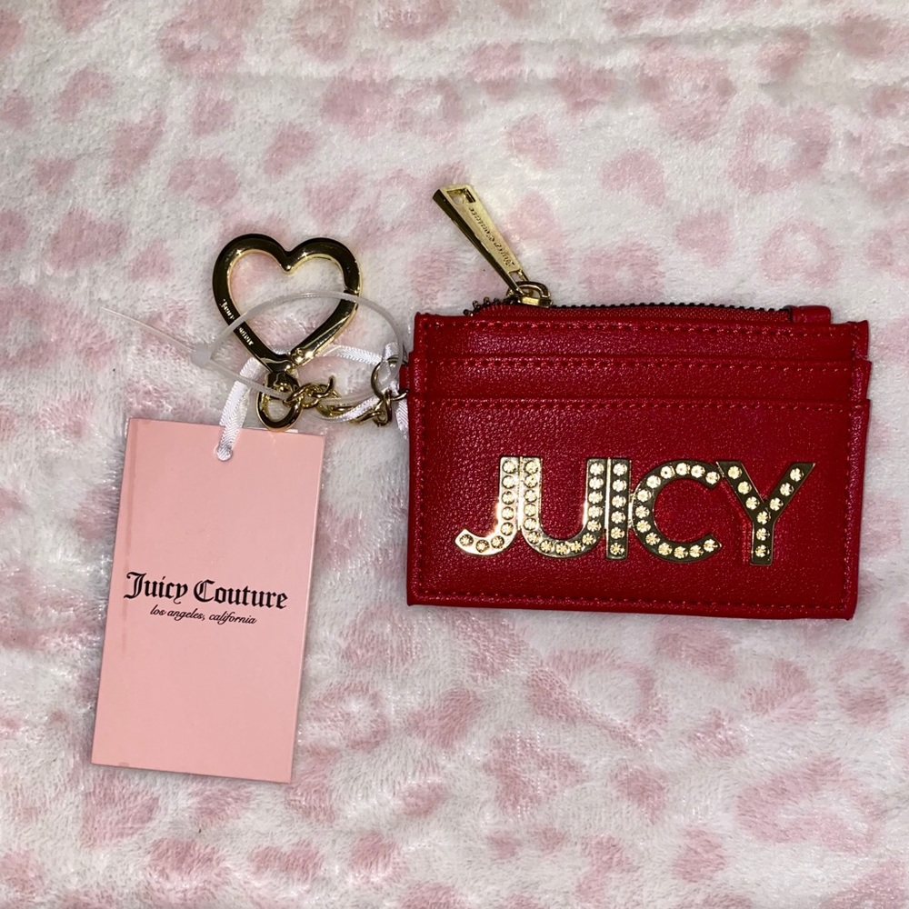 NWT Juicy Couture Card Holder Keychain 💕 Red